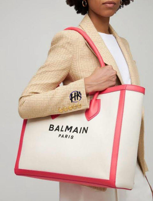 Army Leather Trimmed Canvas Tote Shoulder Handbag For Women