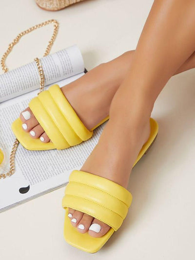 Elegant Yellow Flats Slippers For Women - Shopaholics