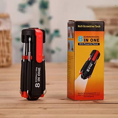 Screw Driver Multi Screwdriver With LED Portable Torch - Shopaholics