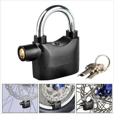 Motion Sensor Security Padlock Siren Alarm Lock - Black - Shopaholics