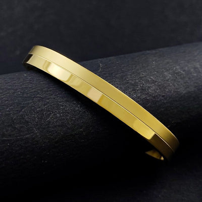 Unisex Gold Plated Kada Bracelet - Free Size / Gold - Shopaholics