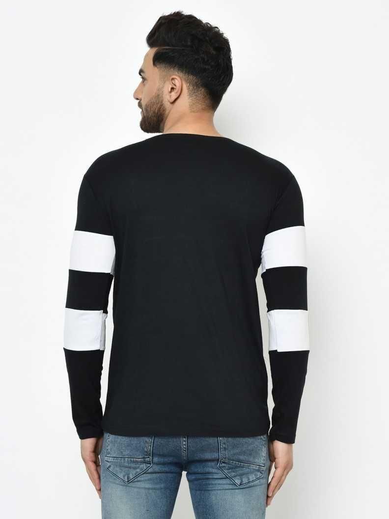 Cotton Color Block Full Sleeves T-Shirt For Men - Shopaholics