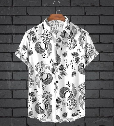 Regular Fit Cotton Printed Half Sleeves Casual Shirt For Men - M / Multicolor / Cotton - Shopaholics