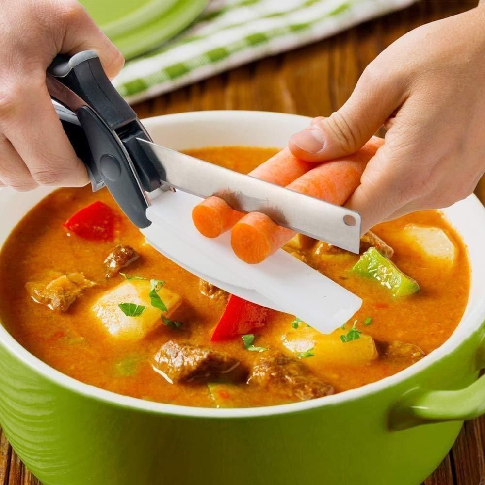 2 in 1 Steel Smart Cleaver Cutter For Kitchen Knife - Shopaholics