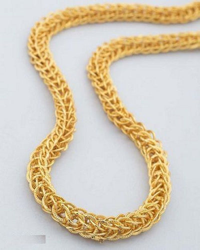 Stylish Trendy Gold Plated Chain For Men - Gold - Shopaholics