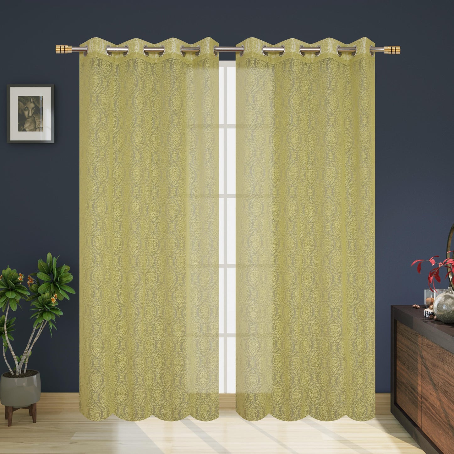 Polyester Netted Fine Quality Window Curtains - Shopaholics