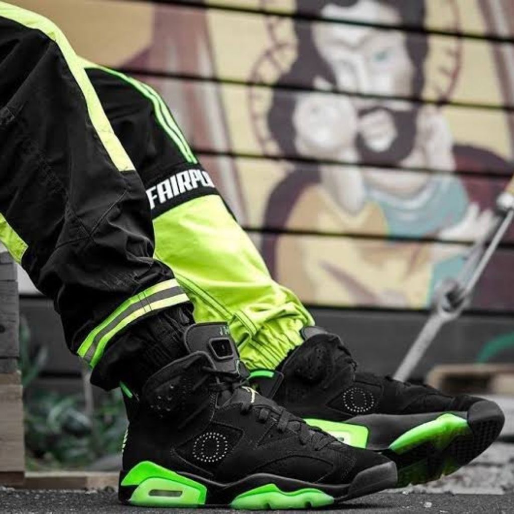 Air Jordan 6 Retro Infrared Sneakers Shoes For Men - 41 / Black-Green - Shopaholics