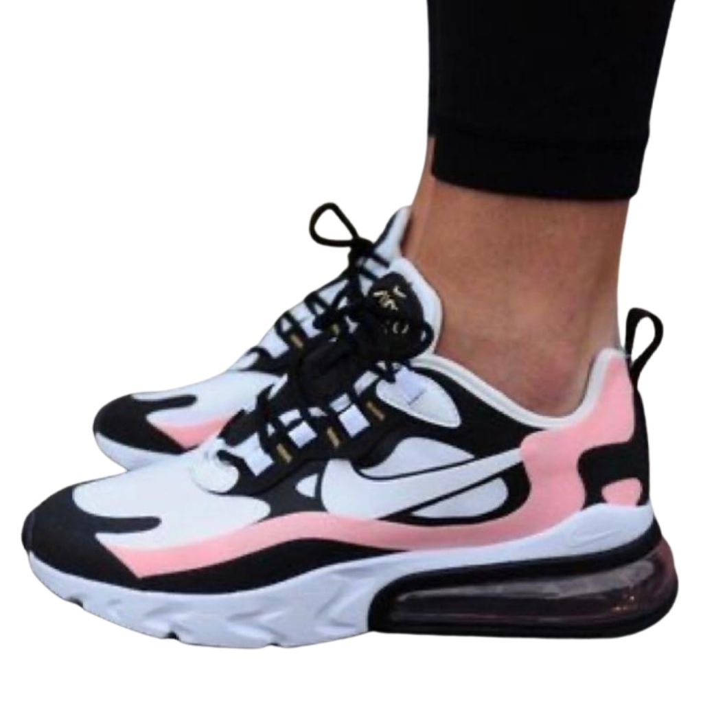 Air max 270 react womens cheap running shoe (black/pink)