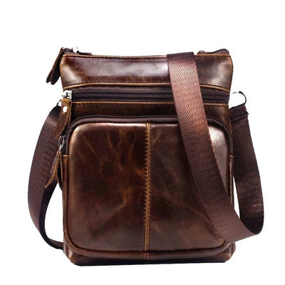 Men Genuine Leather Mini Shoulder Bag for Men - Coffee / Mini - Shopaholics
