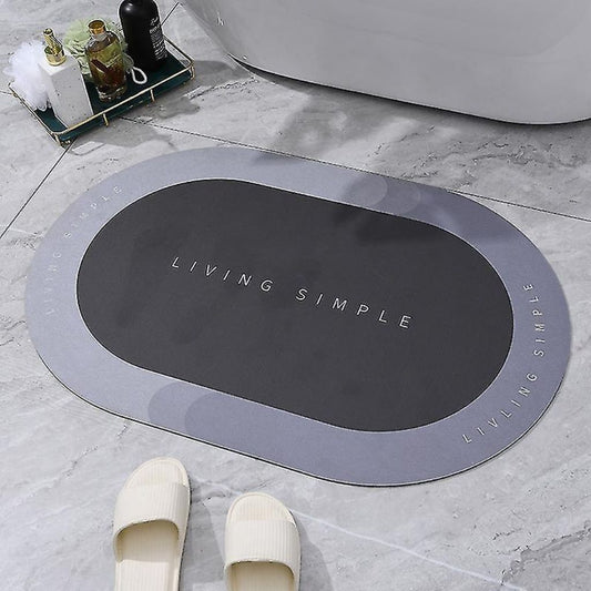 Bathroom Water Absorbent Quick Drying Floor Mat - 43 X 60 CM / Grey-Black - Shopaholics