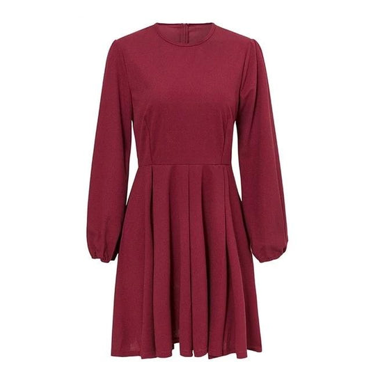 Wine Red Winter Women Dress - Burgundy / S - Shopaholics
