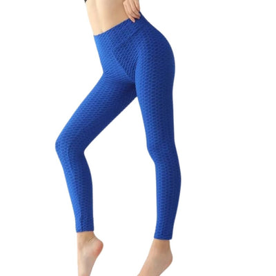 Blue Bubble Lifting High Waisted Leggings For Women - S / Blue - Shopaholics