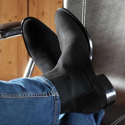 Casual Velvet Boots Shoes For Men - 6 / Black - Shopaholics