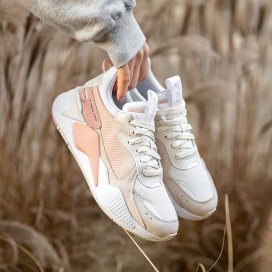 Elegant Designer RSX Sneakers Shoes For Women - 36 / White-Peach - Shopaholics