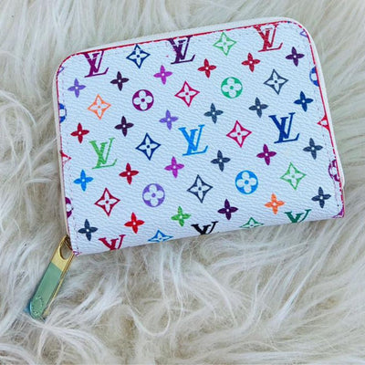 Elegant Printed Small Zippy Wallets For Women - White - Shopaholics