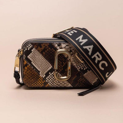 Elegant Striped Snapshot Small Crossbody Handbag For Women - Brown - Shopaholics