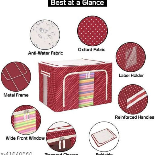 Foldable Cloth Storage Boxes Organizer For Wardrobe 66 Liter - Shopaholics