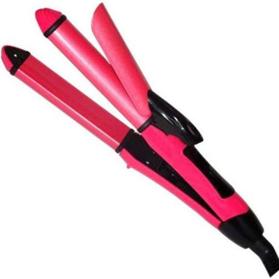 Hair Straightener And Curler With Ceramic Plate For Women - Shopaholics