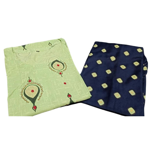 Handwork Rayon Kurti With Printed Palazzo For Women - Shopaholics