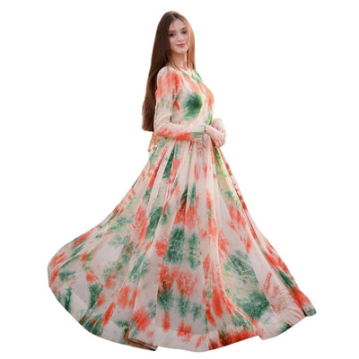 Heavy Butter Silk With Digital Printed Gowns For Women - Shopaholics