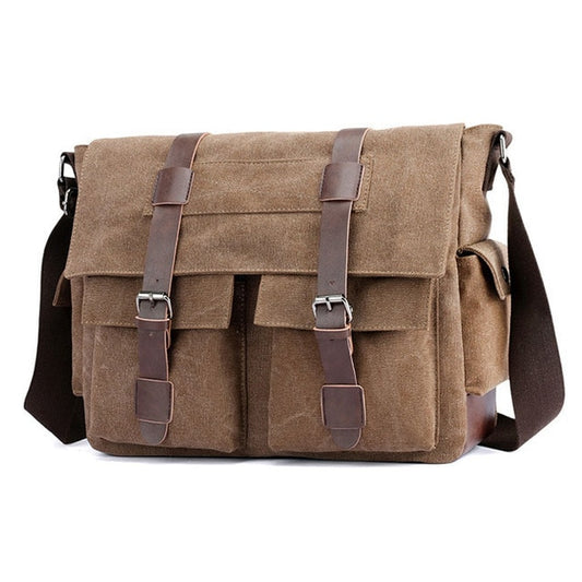 Men Shoulder Travel Crossbody Bag - Brown - Shopaholics