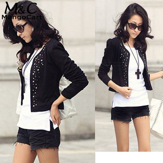 Women Jacket Coat Long Sleeve - Black / L - Shopaholics