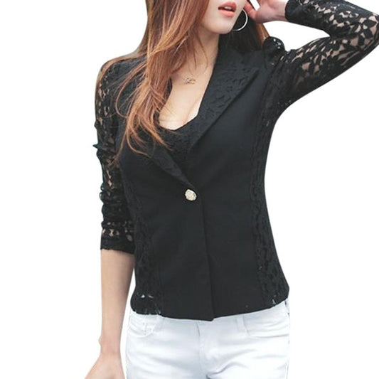 Autumn Spring Women Jacket - black / S - Shopaholics
