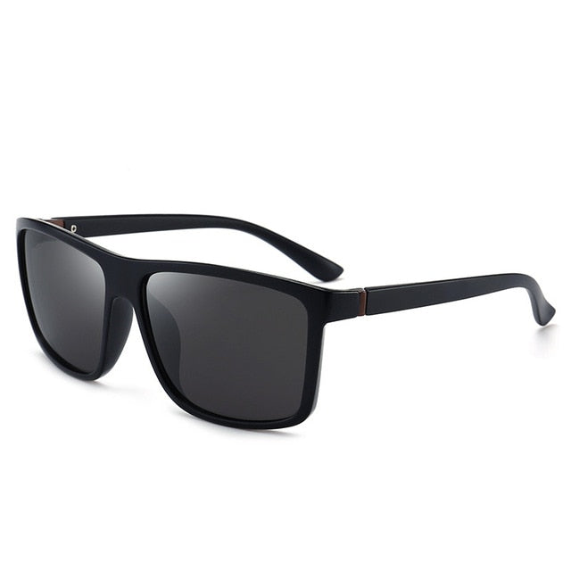 Square Polarized Sunglasses for Men, Black