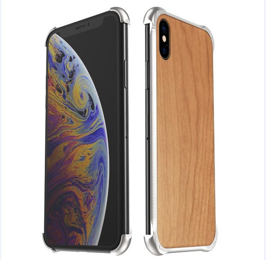 Luxury Wooden Case for iPhone - Silver / For iPhone X - Shopaholics