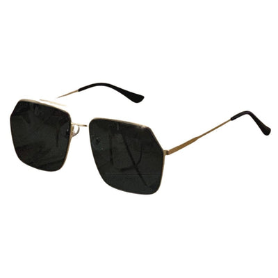 Unisex Stylish Full Rim Square Polarized Sunglasses - Black-Gold - Shopaholics