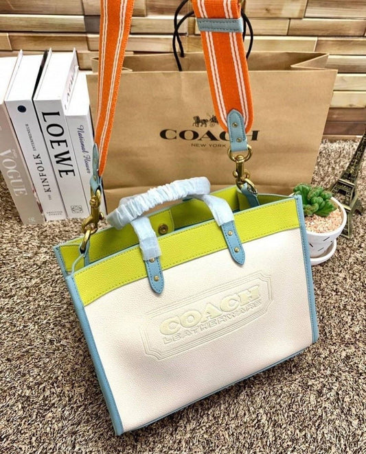 Vertical Field Tote Leather Handbag For Women