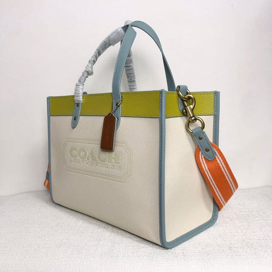 Vertical Field Tote Leather Handbag For Women