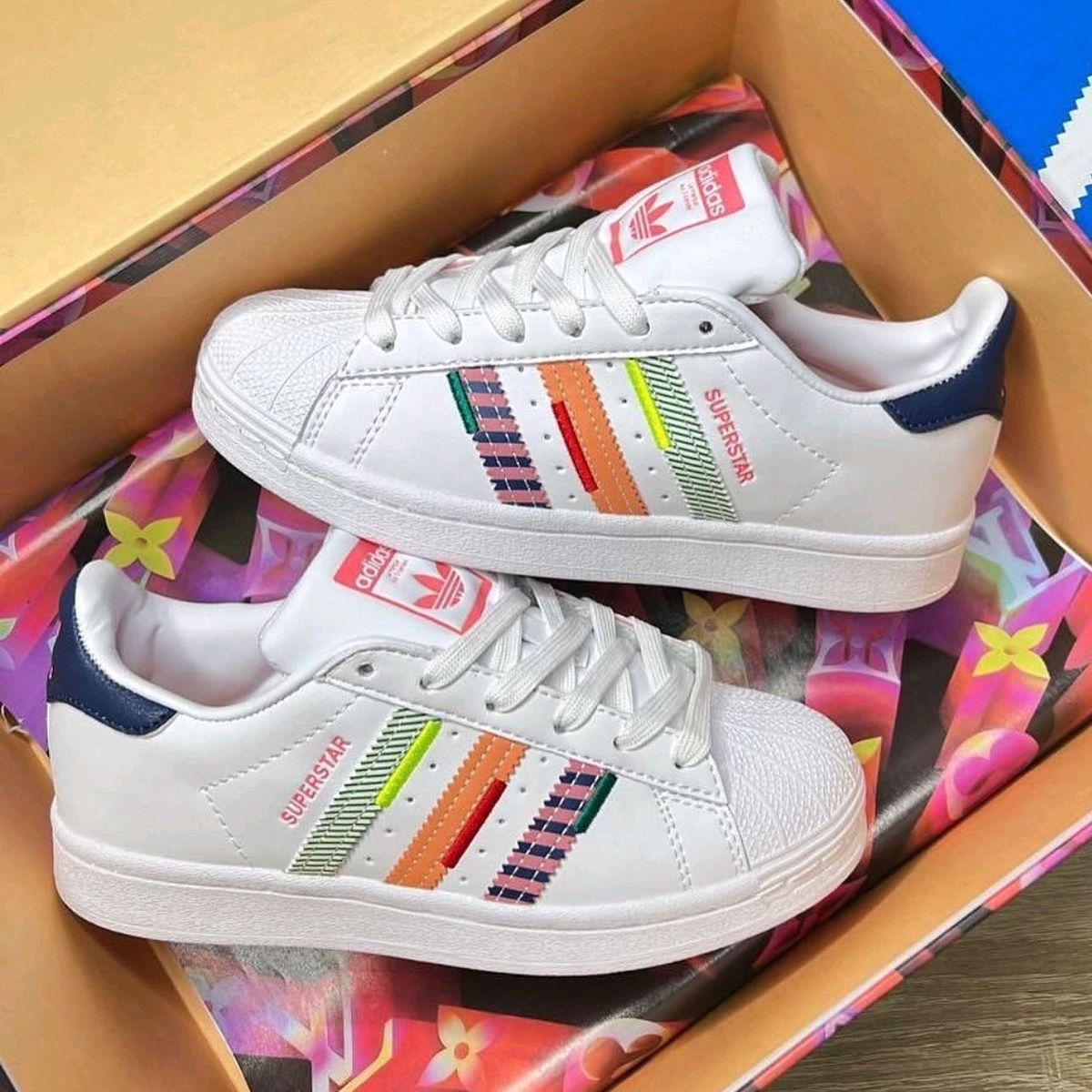 Elegant Superstar Multi Sneakers Shoes For Women