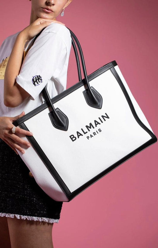 Army Leather Trimmed Canvas Tote Shoulder Handbag For Women