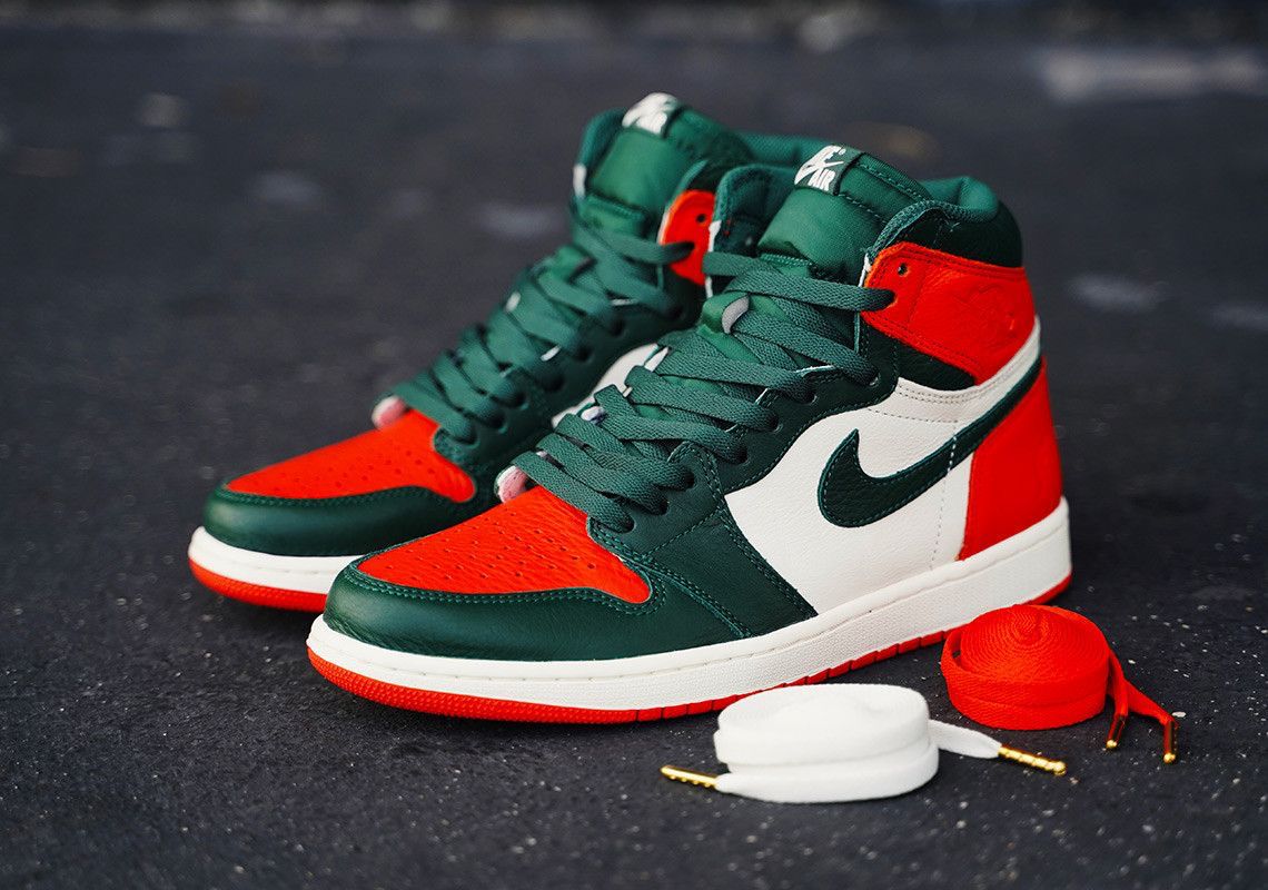 Jordan 1 Retro Miami Solefly Sneakers Shoes For Men