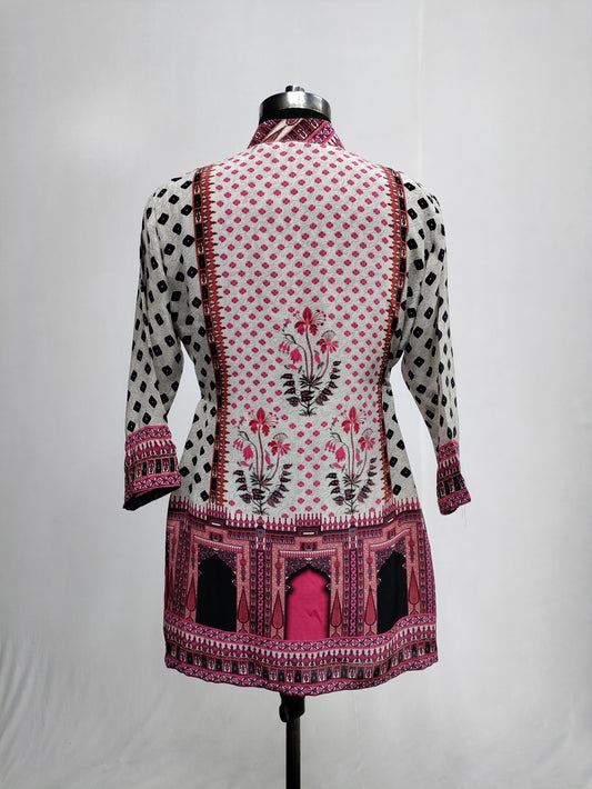 Fashionable Crepe Silk Digital Printed Cord Set For Women