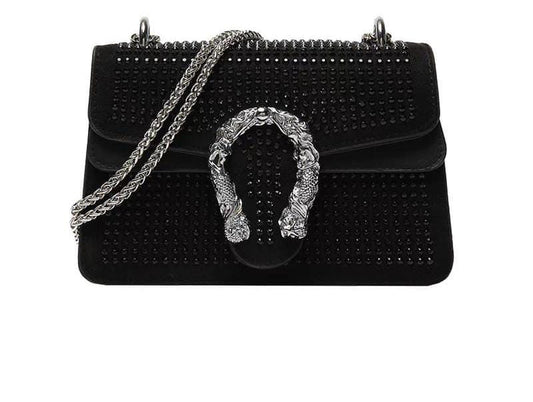 Studded Side Sling Horse Shoe Handbag For Women