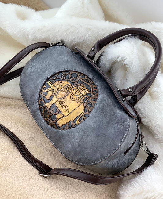 Rajwadi Print Shoulder Leather Handbag For Women