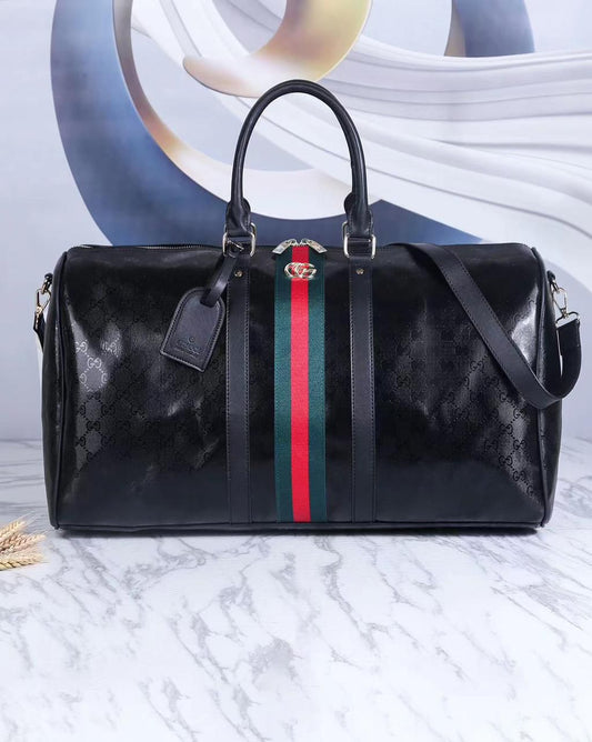 Designer Black Duffel Shoulder Handbag For Women