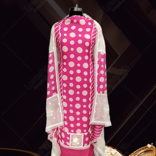 Unstitched Designer Printed Suit Set For Women