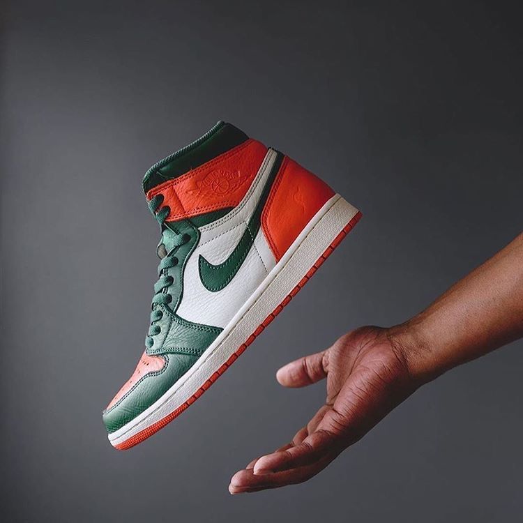 Jordan 1 Retro Miami Solefly Sneakers Shoes For Men