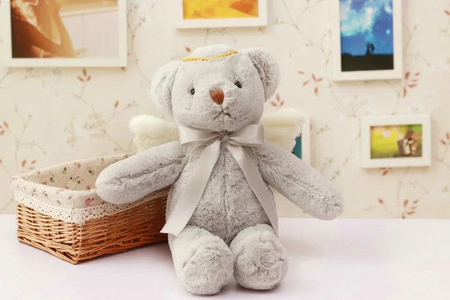 Cute Cartoon Angel Teddy Bear 40cm - Gray - Shopaholics
