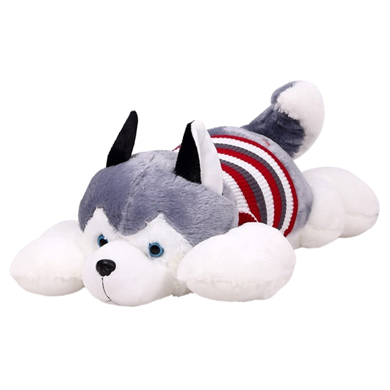 Siberian Husky Lies Prone Soft Toy - Shopaholics