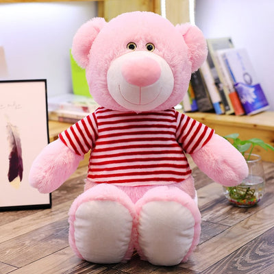 Stuffed T-Shirt Teddy Bear Soft Toy - Pink - Shopaholics