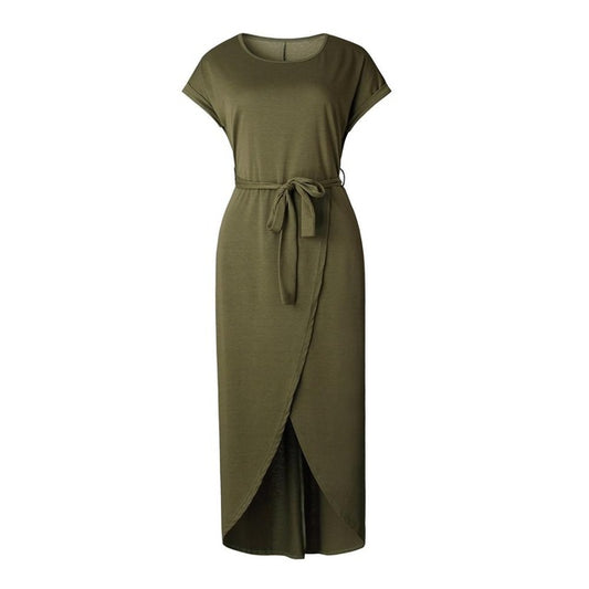 Summer Short Sleeve Party Dress - Green / S - Shopaholics