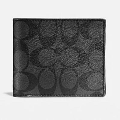 3 In 1 Outlet Signature Leather Wallet For Men - Black - Shopaholics