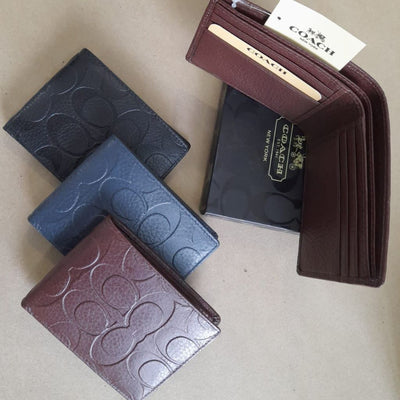 3 in 1 Signature Bi-Fold Leather Wallet For Men - Shopaholics