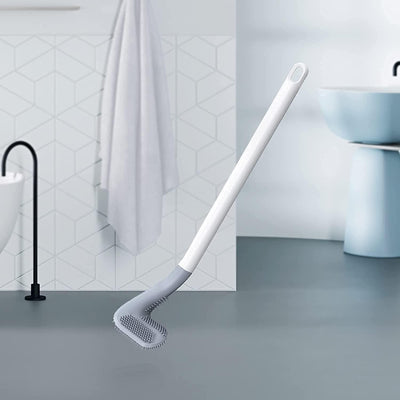 Wall Mounted Long Handled Golf Head Toilet Brush with Hook - Free Size / Colour as per availability / Plastic & Silicone - Shopaholics