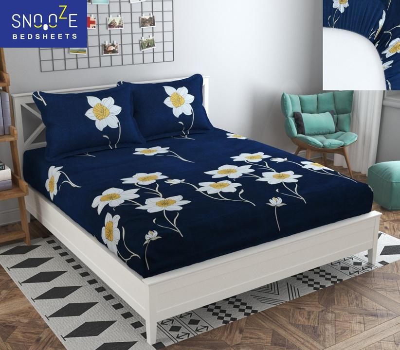 Snooze Fitted Elastic Glace Cotton Double Bedsheets Vol-2 - Shopaholics
