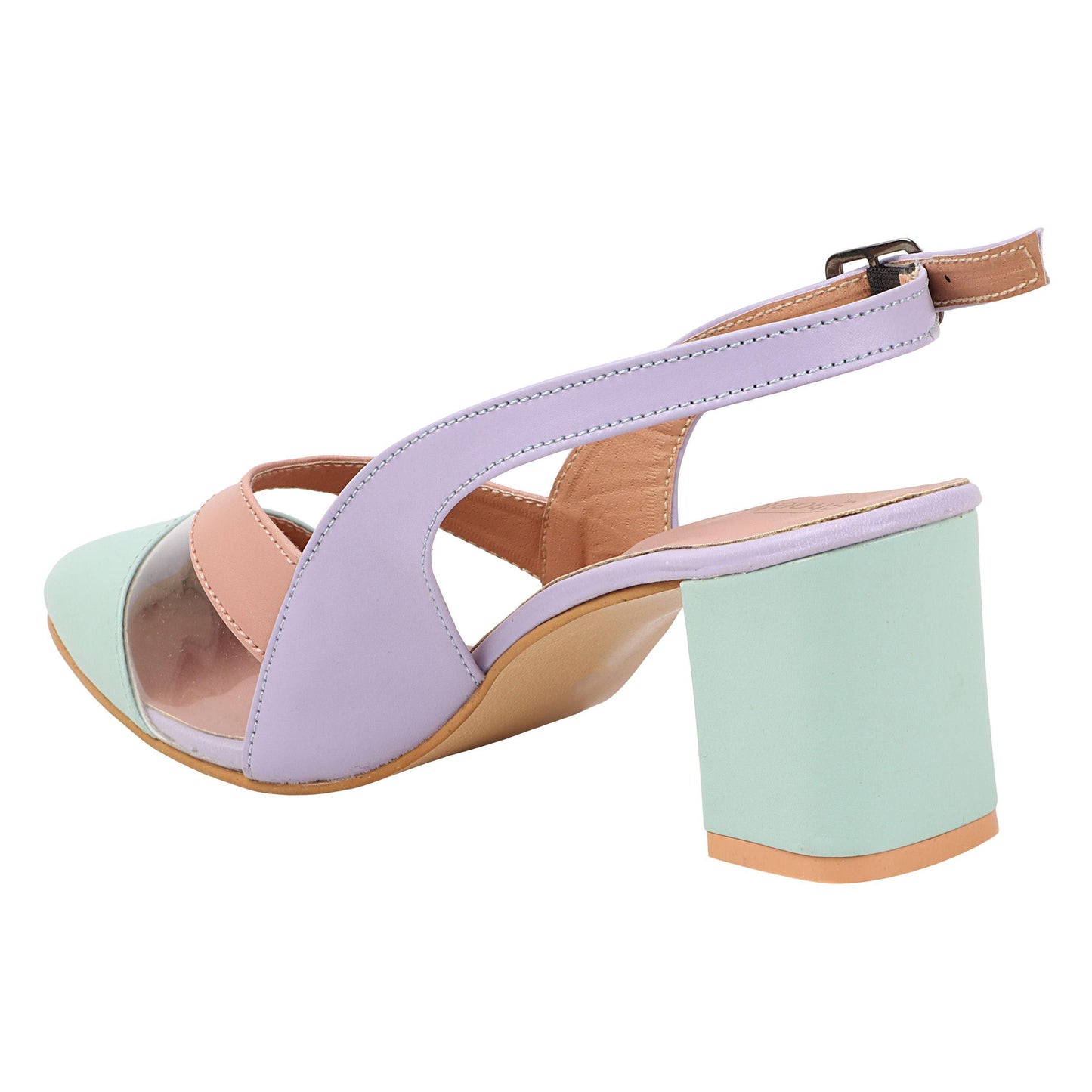 Solid Green Heels Slip-On Sandal For Women - Shopaholics